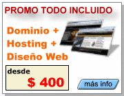 Tenga ya mismo su sitio web con esta PROMO: Registro de Dominio + Hosting Profesional + Dise�o Web todo inclu�do desde un �nico pago de $ 400