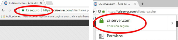 Leyenda sitio web con SSL